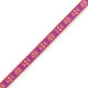 Schmuckband mit Tekst "Flowers" Neon purple-orange